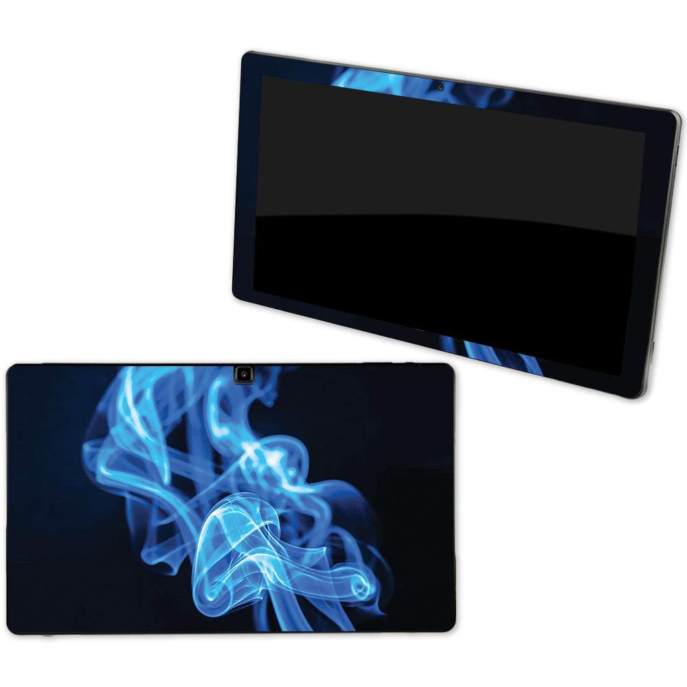 MightySkins Skin Compatible with NuVision Supreme 1001 Tablet - Blue Flames | Protective, Durable, and Unique Vinyl Decal wrap Cover | Easy to Apply, Remove, and Change Styles | Made in The USA