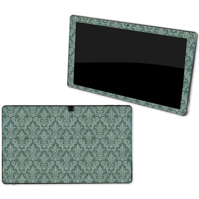 MightySkins Skin Compatible with NuVision Supreme 1001 Tablet - Teal Damask | Protective, Durable, and Unique Vinyl Decal wrap Cover | Easy to Apply, Remove, and Change Styles | Made in The USA