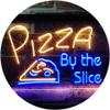 ADVPRO Pizza by The Slice Shop Display Dual Color LED Neon Sign Blue & Yellow 12" x 8.5" st6s32-i0306-by view 1
