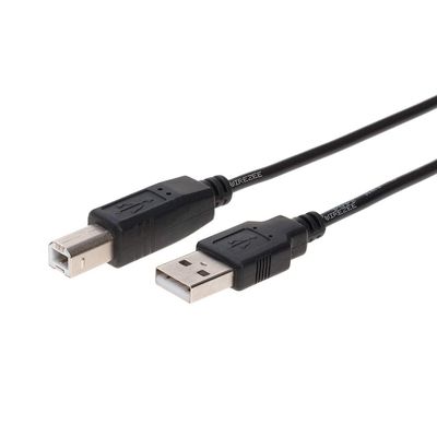 USB 2.0 Cable, Type A Male to B Male - Black 3FT, 6FT, 10FT, 15FT (6FT)