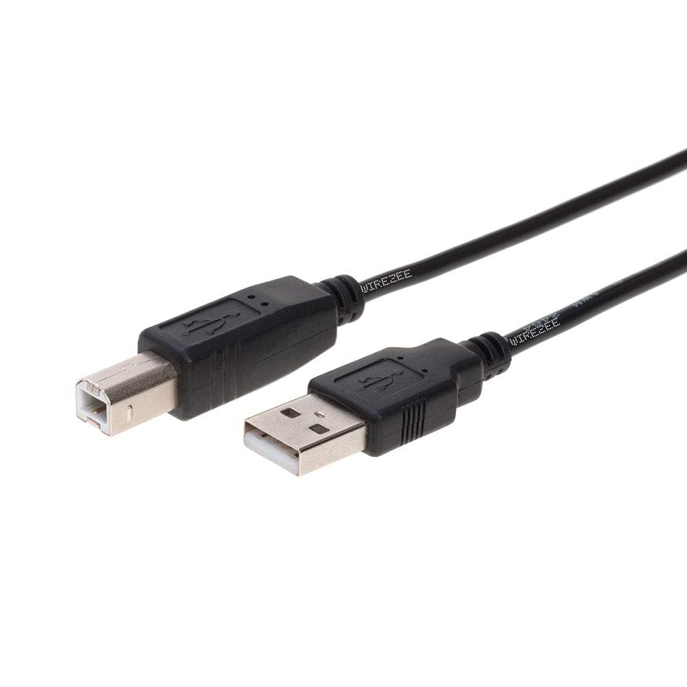 USB 2.0 Cable, Type A Male to B Male - Black 3FT, 6FT, 10FT, 15FT (6FT)