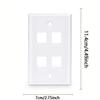 10-Pack 4 Port Keystone Wall Plate, Quad Gang White Jack Insert for Ethernet, Coax, HDMI Standard Size WallPlate Cover for Home & Office view 4