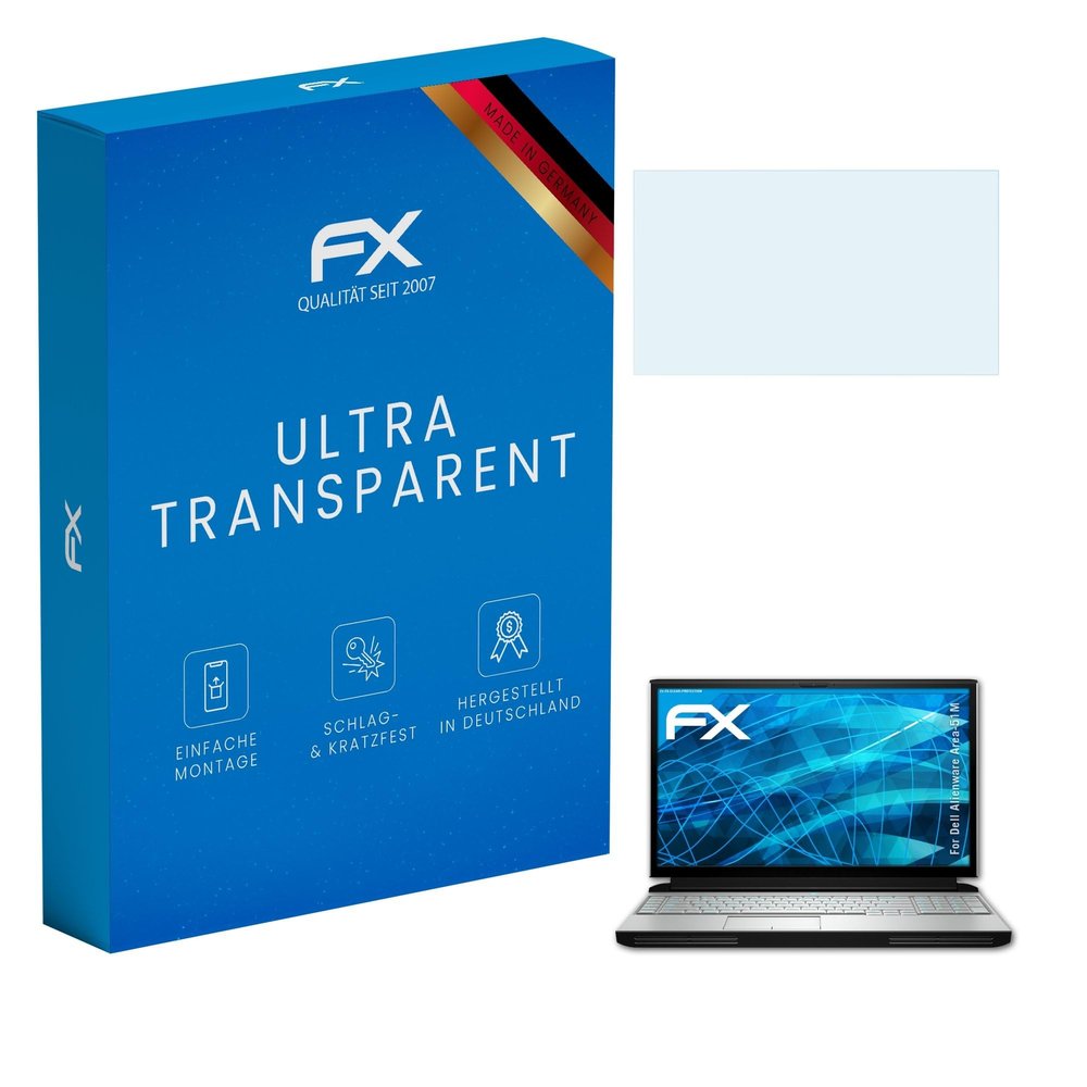 atFoliX Screen Protection Film compatible with Dell Alienware Area-51M Screen Protector, ultra-clear FX Protective Film (2X)
