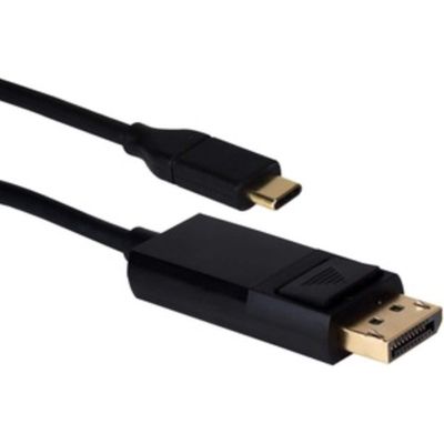 QVS 6ft USB-C/Thunderbolt 3 to DisplayPort UltraHD 4K/60Hz Video Converter Cable - 6 ft DisplayPort/Thunderbolt 3 Audio/Video/Data Transfer Cable for Smartphone, Projector, Chromebook, Monitor, MacB