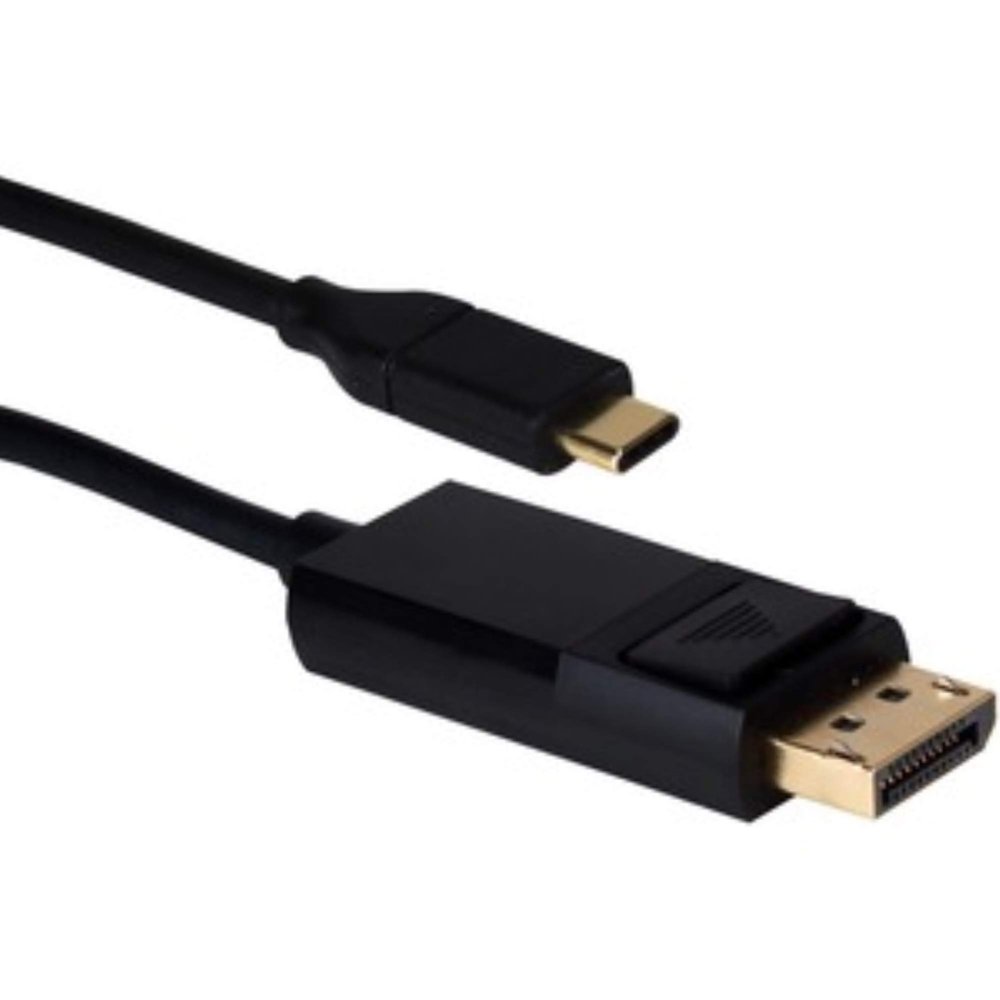 QVS 6ft USB-C/Thunderbolt 3 to DisplayPort UltraHD 4K/60Hz Video Converter Cable - 6 ft DisplayPort/Thunderbolt 3 Audio/Video/Data Transfer Cable for Smartphone, Projector, Chromebook, Monitor, MacB