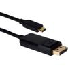 QVS 6ft USB-C/Thunderbolt 3 to DisplayPort UltraHD 4K/60Hz Video Converter Cable - 6 ft DisplayPort/Thunderbolt 3 Audio/Video/Data Transfer Cable for Smartphone, Projector, Chromebook, Monitor, MacB view 1