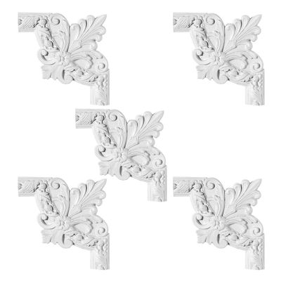 Renovator's Supply Door Trim White Urethane Foam Corner Design 5 Pieces Totaling 50" Length