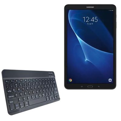 BoxWave Keyboard Compatible with Samsung Galaxy Tab A 10.1 2019 Wi-Fi - SlimKeys Bluetooth Keyboard, Portable Thin with Chiclet-Style Keys - Jet Black