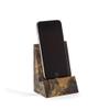 Tiger Eye Marble Desktop Phone/Tablet Cradle with a Pass-Thru Hole for Charging Cable. view 1
