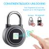 Fingerprint Padlock, Bluetooth Lock, Mobile APP, MEGAFEIS Smart Padlock with Keyless Biometric, Water Resistant, Suitable for Gym, Sports, Bike, School, Locker and Storage(Grey) view 3