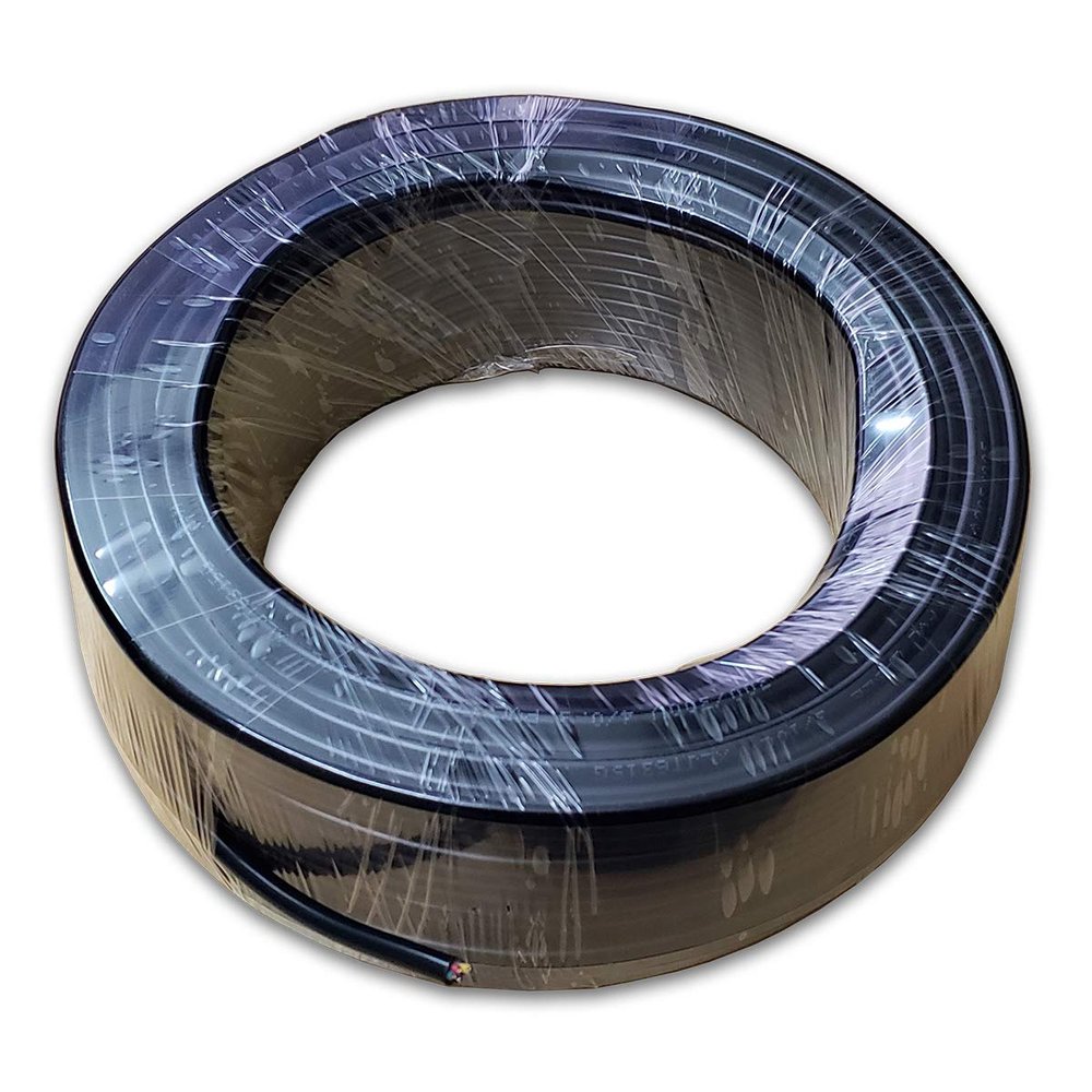 100FT 22 AWG Gauge Wire/Cable RVV 4 Conductor Bare Copper for Video Intercom/Video Doorbell Wire/Alarm Security Burglar, Extension Cord/Lines,Black Outer Jacket