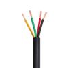 100FT 22 AWG Gauge Wire/Cable RVV 4 Conductor Bare Copper for Video Intercom/Video Doorbell Wire/Alarm Security Burglar, Extension Cord/Lines,Black Outer Jacket view 2