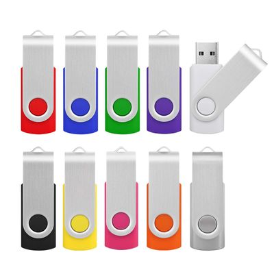 KOOTION 16GB Flash Drive 16gb USB Flash Drive 10 Pack Thumb Drive Memory Stick Swivel Jump Drive Keychain Design, Mixcolored