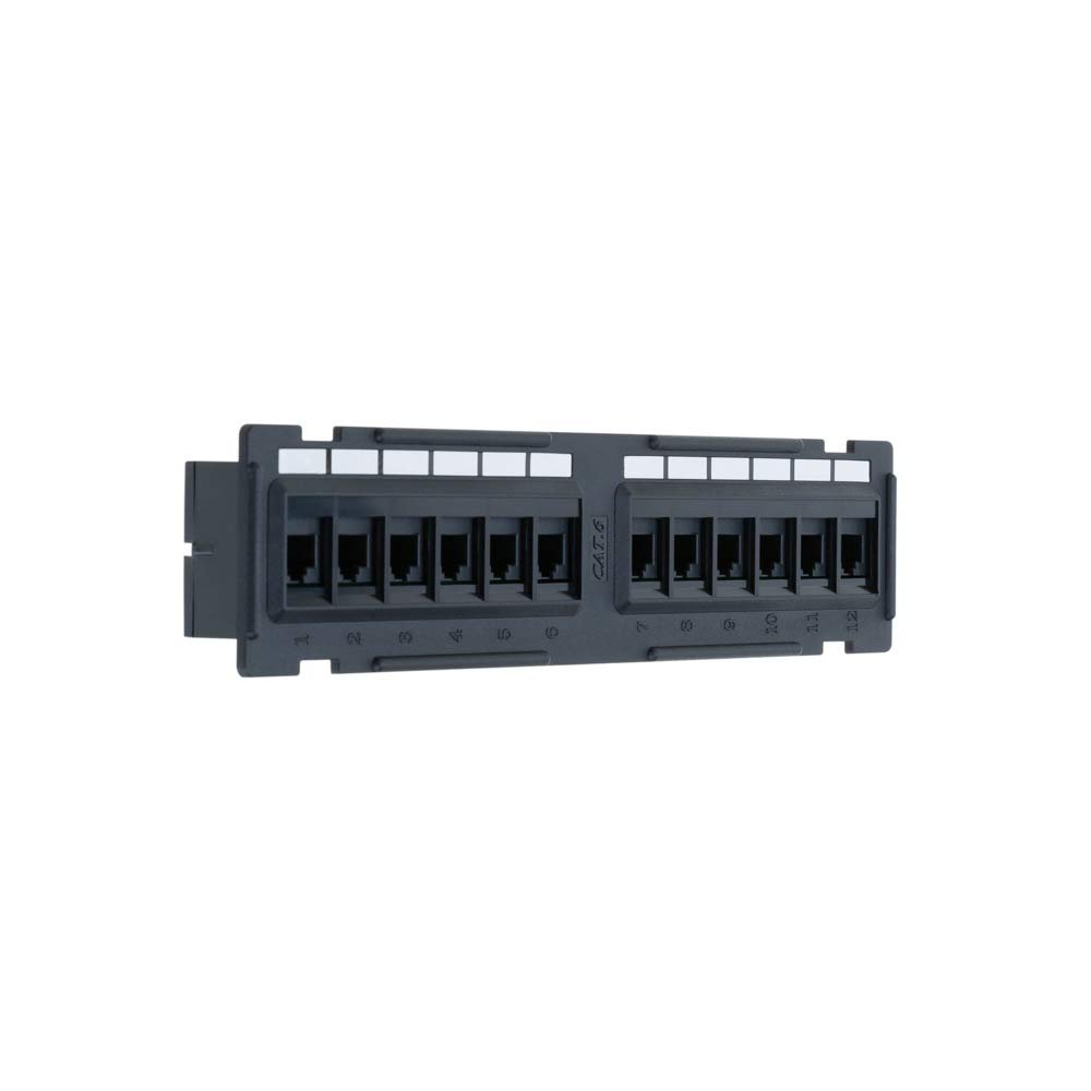 12 Port Cat5/5e Unshielded Wallmount Rackmount Patch Panel, Backwards Compatible with CAT 3/4/5 Cabling (12 Port)