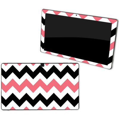 MightySkins Skin Compatible with NuVision Supreme 1001 Tablet - Black Pink Chevron | Protective, Durable, and Unique Vinyl wrap Cover | Easy to Apply, Remove, and Change Styles | Made in The USA