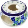 Polmedia Polish Pottery Heater - Blue Phlox Pattern Handmade in Boleslawiec Poland by Ceramika Artystyczna + Certificate of Authenticity view 1