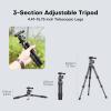 AOKA 15.75"/0.99 lbs Mini Carbon Fiber Tripod, Compact Pocket Travel Tabletop Tripod for Mobile Phones, Mirrorless Cameras, Digital Cameras, Projectors, Webcams view 4