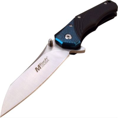 MTECH USA Folding Pocket Knife, 8-inch, 3.5-inch 3CR13 Steel Blade, G10 Handle, Frame Lock, EDC (Blue)