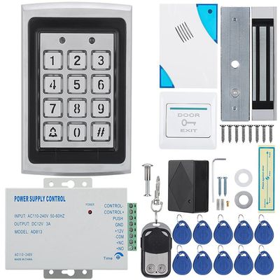 Door Access Control System Access Control Card Password Door Security System Kit Single Door Magnetic Lock IP/TCP RFID Door Entry keypad with EXIT Button