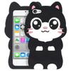 YONOCOSTA Cute iPod Touch 7 Case, Big Eye Black Cat iPod Touch 6 Case, Kitty iPod Touch 5 Cases, Funny Kawaii Animals 3D Cartoon Soft Silicone Shockproof Cover for Girls Women view 1