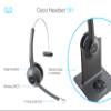 Cisco 561 Headset - Mono - Black - Wireless - DECT 6.0-300 ft48 kHz - Over-The-Head - Monaural - Supra-aural - Uni-Directional, Electret, Condenser Microphone view 3