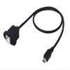 CERRXIAN 50cm Mini USB 5pin Male to USB Type B 2.0 Female Extension Panel Mount Data and Charge Cable with Screws Holes view 1