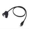 CERRXIAN 50cm Mini USB 5pin Male to USB Type B 2.0 Female Extension Panel Mount Data and Charge Cable with Screws Holes view 2