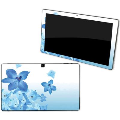 MightySkins Skin Compatible with NuVision Supreme 1001 Tablet - Blue Flowers | Protective, Durable, and Unique Vinyl Decal wrap Cover | Easy to Apply, Remove, and Change Styles | Made in The USA