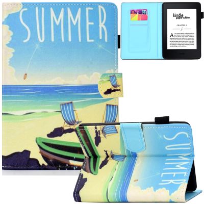 Artyond Case for Kindle Paperwhite, PU Leather Folio Card Slots Case with Auto Sleep/Wake Cover for Amazon Kindle Paperwhite 123 (Fits All 2012, 2013, 2015 and 2016 Versions), Seaside