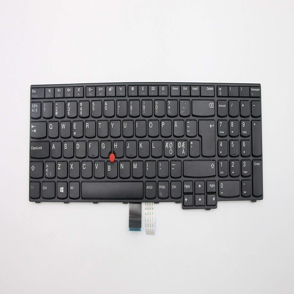 Replacement Scandinavian Nordic Non-Backlit Keyboard for Lenovo Thinkpad E570 E575 E570C