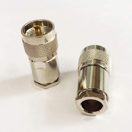 1PC UHF PL259 Male RF clamp Connector for RG8 RG213 Cable Nickel Straight New