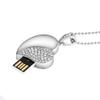 GARRULAX USB Flash Drive, Diamond Heart 8GB / 16GB / 32GB USB2.0 Waterproof USB Memory Stick Date Storage Pendrive Thumb Drives (32GB, Silver Heart) view 3