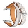 MagicQK Double Tour Watch Band Replacement Compatible for Apple Watch 1/2/3/4 Soft Leather Strap (White, 38mm/40mm) view 1