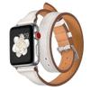 MagicQK Double Tour Watch Band Replacement Compatible for Apple Watch 1/2/3/4 Soft Leather Strap (White, 38mm/40mm) view 2