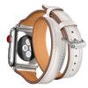 MagicQK Double Tour Watch Band Replacement Compatible for Apple Watch 1/2/3/4 Soft Leather Strap (White, 38mm/40mm) view 3