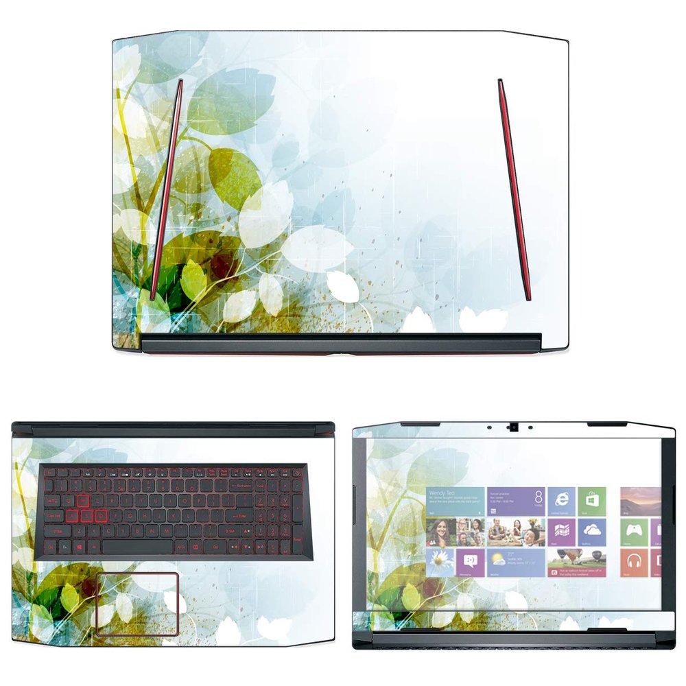 Decalrus - Protective Decal Floral Skin Sticker for Acer Predator Helios 300 PH317 (17" Screen) case Cover wrap ACpredatorHelios17-95