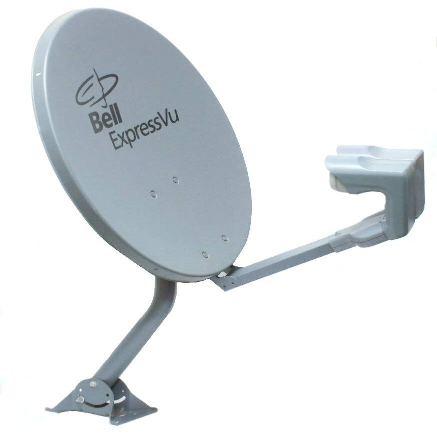 18'' Bell ExpressVu and Dish Satellite Antenna for high Definition. Double LNB. LNB with 2 coaxial outputs (82 and 91 Positions)