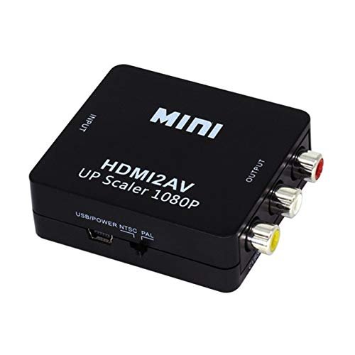 Gimax Mini Composite 1080P HDMI to RCA Audio Video AV CVBS Adapter Converter For TV AT - (Color: Black)