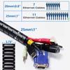 10FT Cable Management Sleeve EZ Cord Bundler 1" Diameter w/Zip Clip Zipper Wire Wrap Cord Organizer Cable Tube Hider Flexible & Expandable Home & Office Wire Concealer for PC TV Computer Cinema view 2