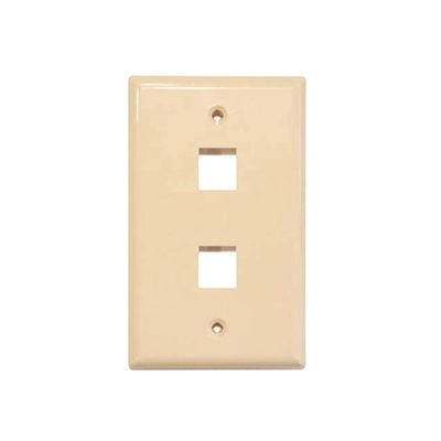 2 Port Keystone Jack Wall Plate Single Gang Beige