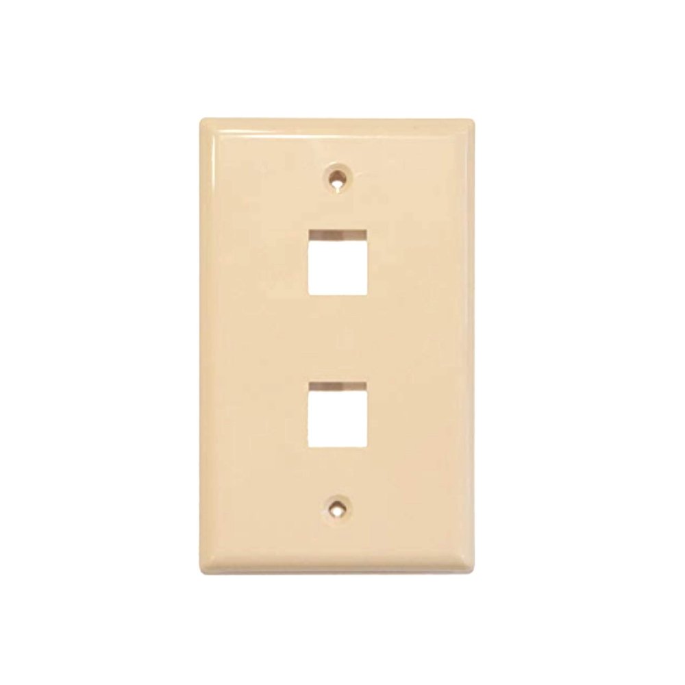 2 Port Keystone Jack Wall Plate Single Gang Beige