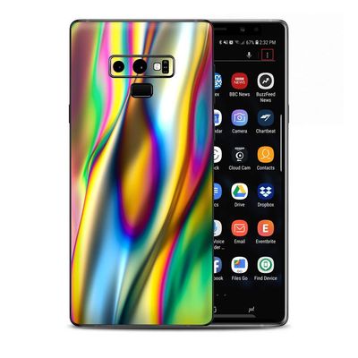 Skin Decal Vinyl Wrap for Samsung Galaxy Note 9 | Decal Stickers Skins Cover| Oil Slick Rainbow Opalescent Design Awesome