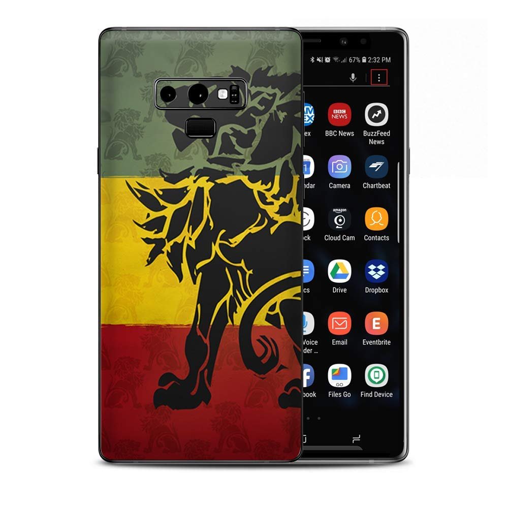 Skin Decal Vinyl Wrap for Samsung Galaxy Note 9 | Decal Stickers Skins Cover| Rasta Lion Africa