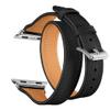 Double Tour Watch Band Replacement Compatible for Apple Watch 1/2/3/4 Soft Leather Strap (Black, 38mm/40mm) view 1