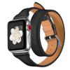 Double Tour Watch Band Replacement Compatible for Apple Watch 1/2/3/4 Soft Leather Strap (Black, 38mm/40mm) view 2