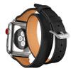 Double Tour Watch Band Replacement Compatible for Apple Watch 1/2/3/4 Soft Leather Strap (Black, 38mm/40mm) view 3