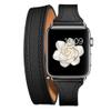 Double Tour Watch Band Replacement Compatible for Apple Watch 1/2/3/4 Soft Leather Strap (Black, 38mm/40mm) view 4