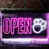 ADVPRO Open Paw Print Dog Cat Grooming Shop Dual Color LED Neon Sign White & Purple 16" x 12" st6s43-j0792-wp view 2