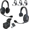 EARTEC UL541 5-Person Full Duplex Wireless Intercom with 4 Ultralite Single Ear Headsets and 1 Double Ear Headset view 1