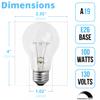Xtricity A19 Clear Incandescent Rough Service Light Bulb, 100 Watt, 2700K Soft White, E26 Medium Base, 1020 Lumens, 130V (6 Pack) view 3